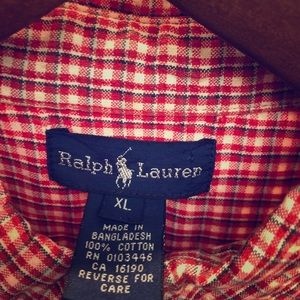 Ralph Lauren XL , 100% cotton.
